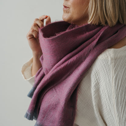 POKOLOKO Solid Alpaca Seamless Scarf #color_cassis
