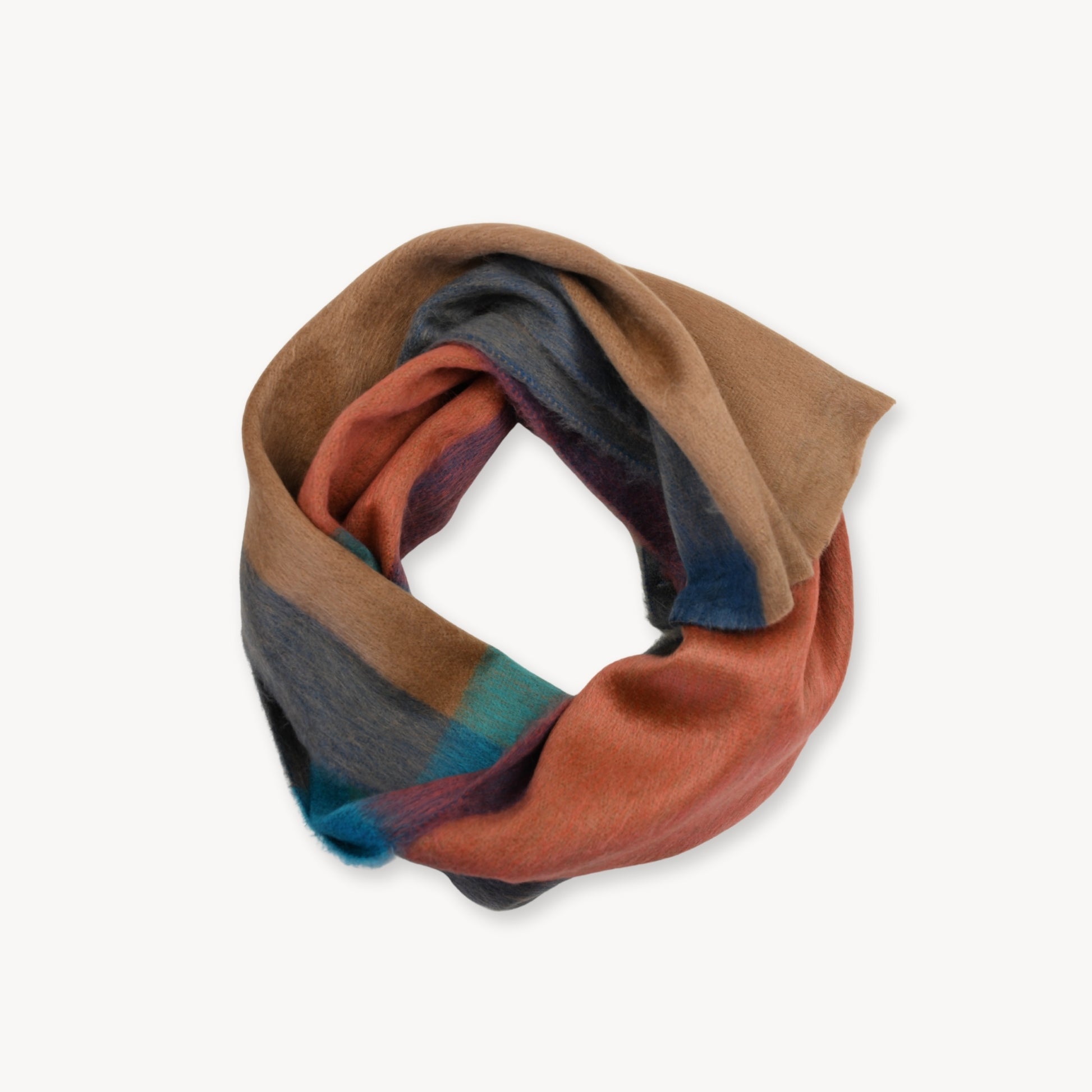 POKOLOKO Alpaca Seamless Multi Stripe Scarf #color_aspen