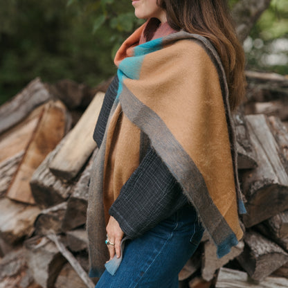 POKOLOKO Alpaca Seamless Multi Stripe Scarf #color_aspen