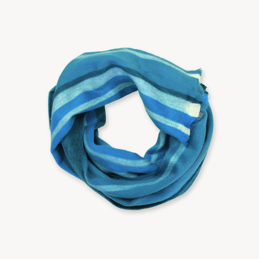 POKOLOKO Alpaca Seamless Multi Stripe Scarf #color_mavi