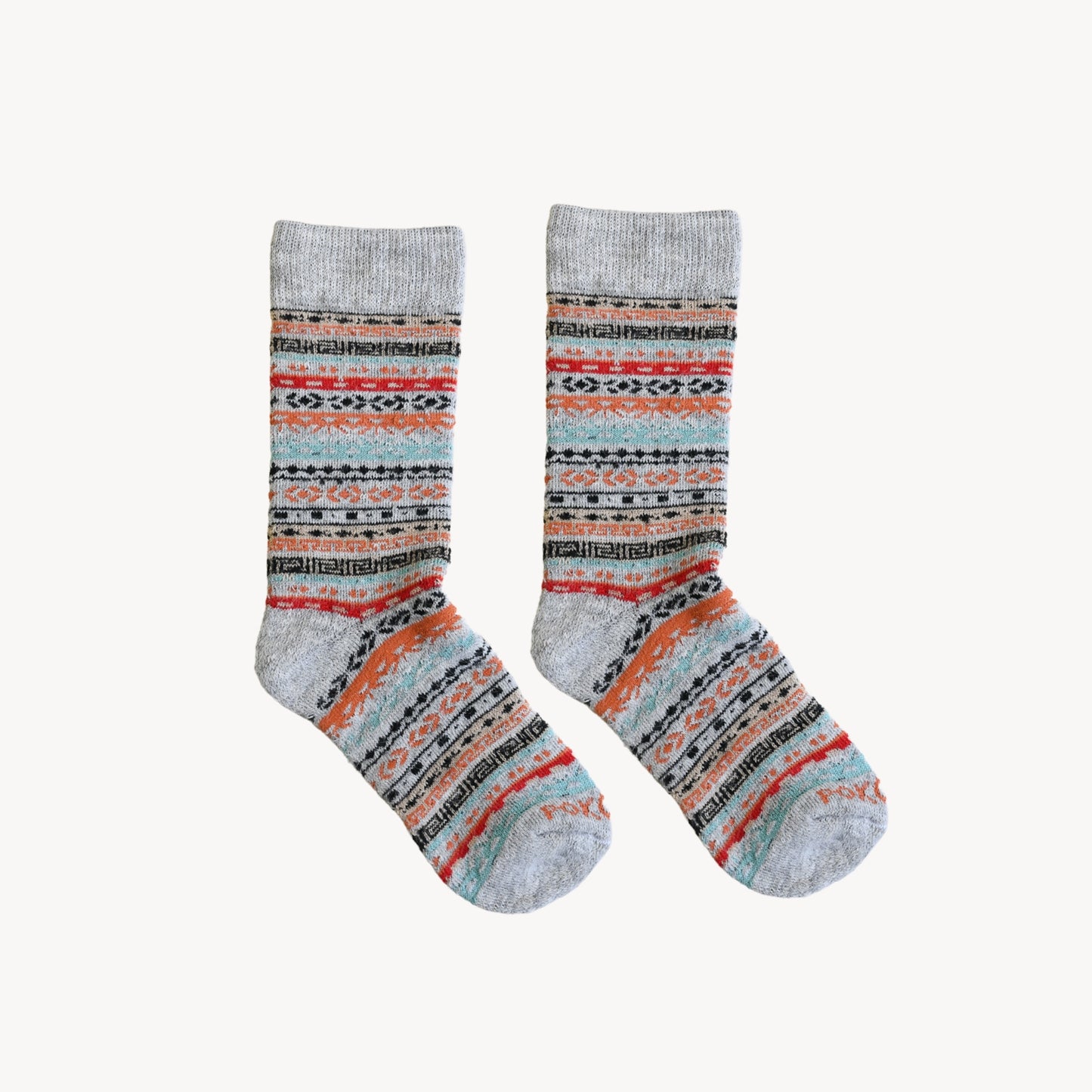 POKOLOKO Crew Alpaca Socks #color_multi-grey