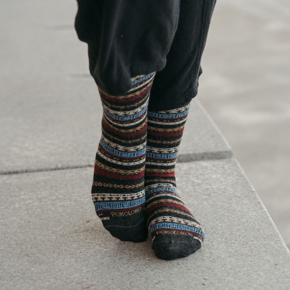 POKOLOKO Crew Alpaca Socks #color_canyon
