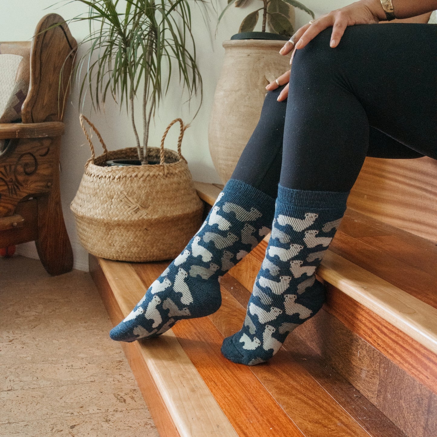 POKOLOKO Herd Alpaca Socks #color_denim-herd