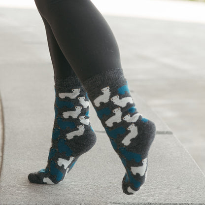 POKOLOKO Herd Alpaca Socks #color_charcoal-herd
