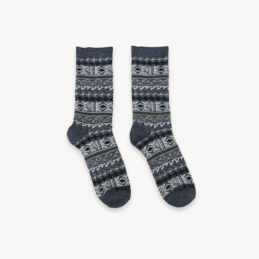 POKOLOKO Thick Print Alpaca Socks #color_rockface