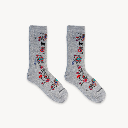 POKOLOKO Wild Rose Alpaca Socks #color_wild-rose-grey