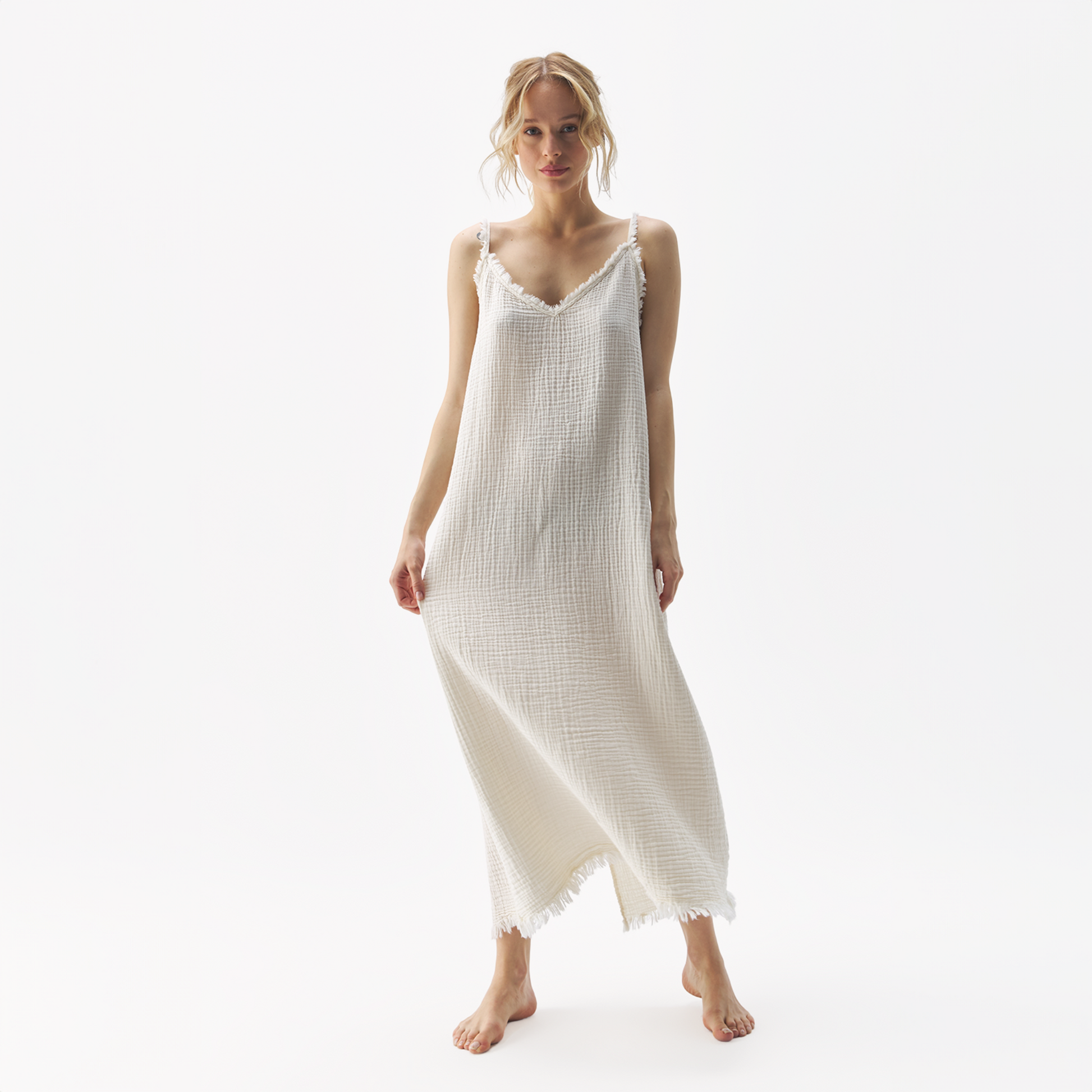 POKOLOKO Crinkle Strappy Dress #color_crinkle-cream
