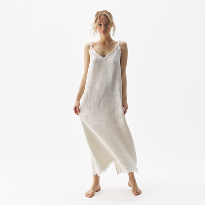 POKOLOKO Crinkle Strappy Dress #color_crinkle-cream