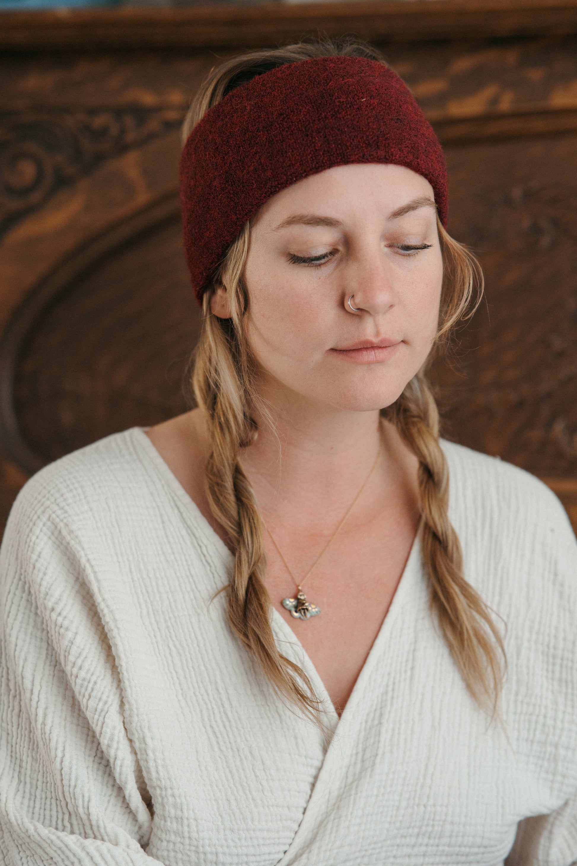 POKOLOKO Baby Alpaca Headband #color_wine_headband