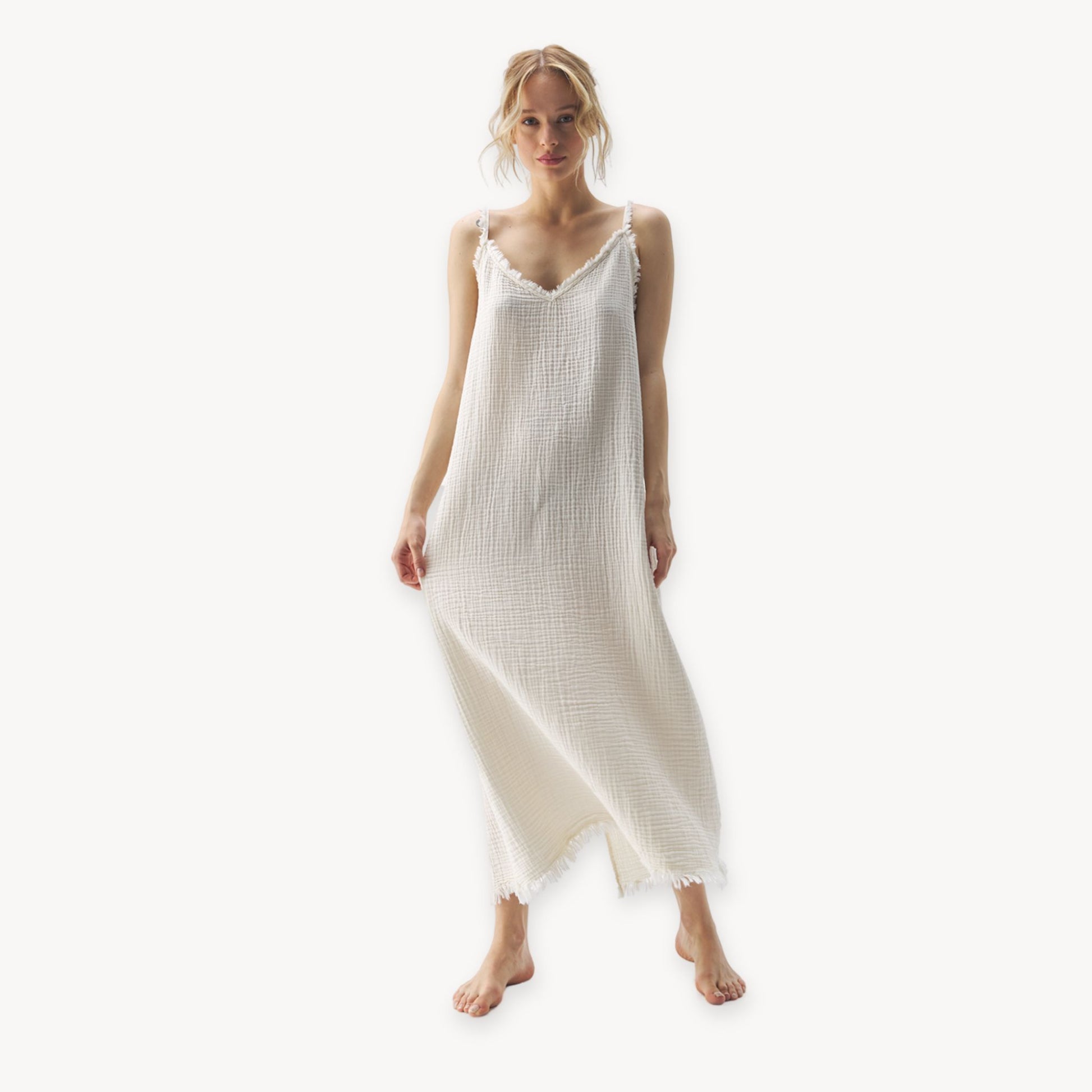POKOLOKO Crinkle Strappy Dress #color_crinkle-cream