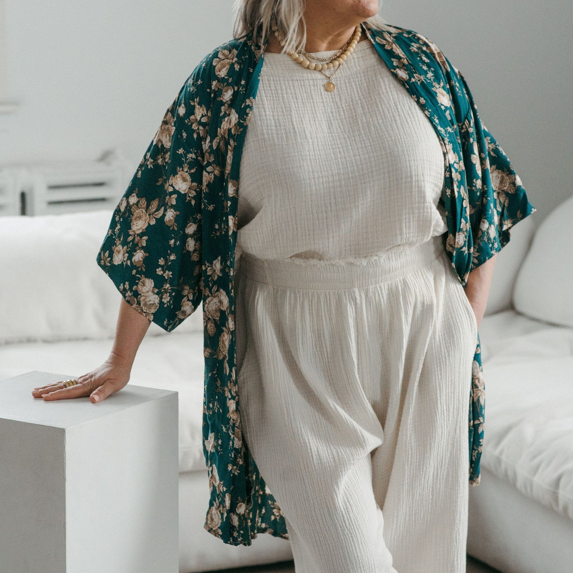 POKOLOKO Ubud Cover-Up #color_floral-teal