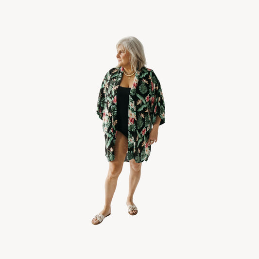 POKOLOKO Ubud Cover-Up #color_tropical-black