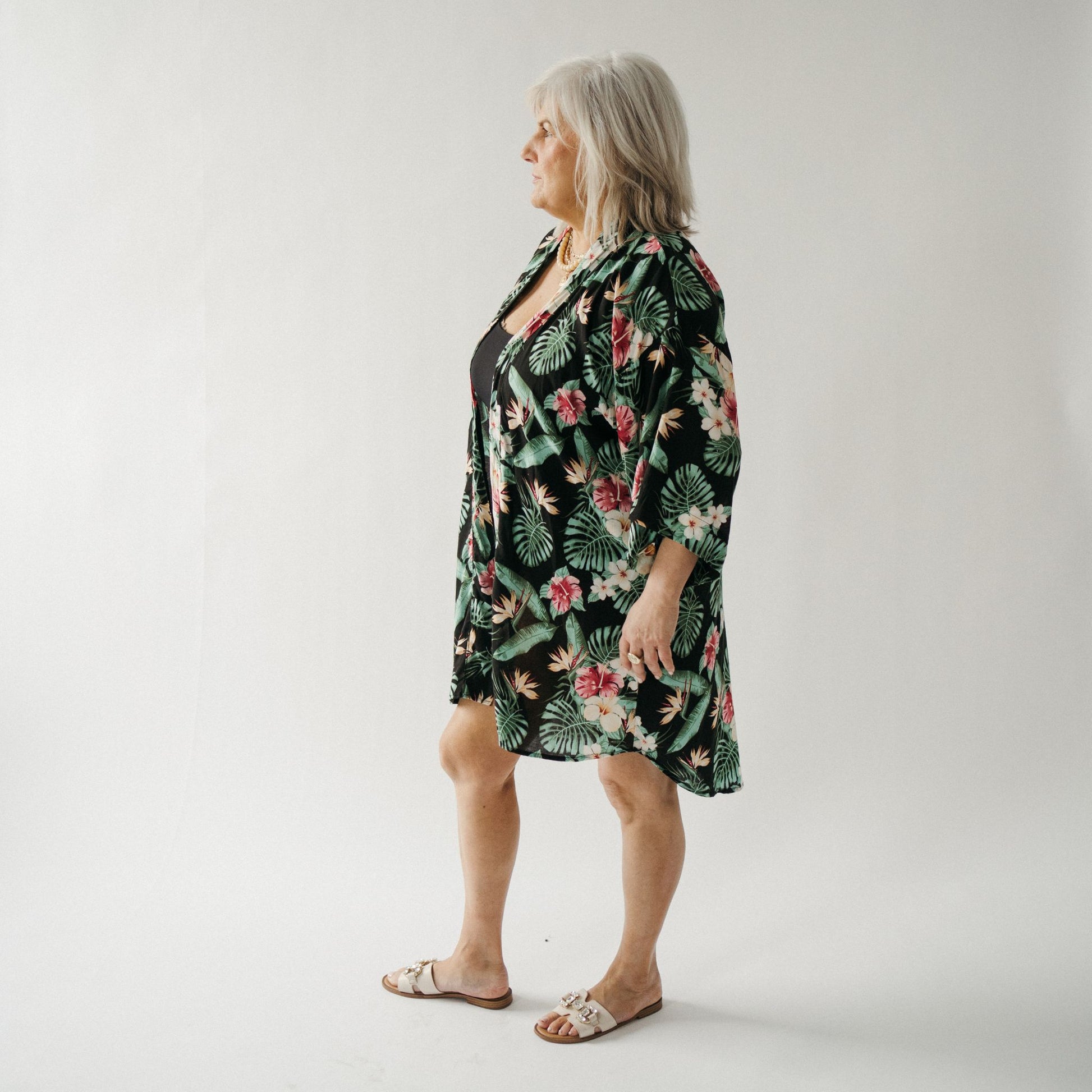 POKOLOKO Ubud Cover-Up #color_tropical-black