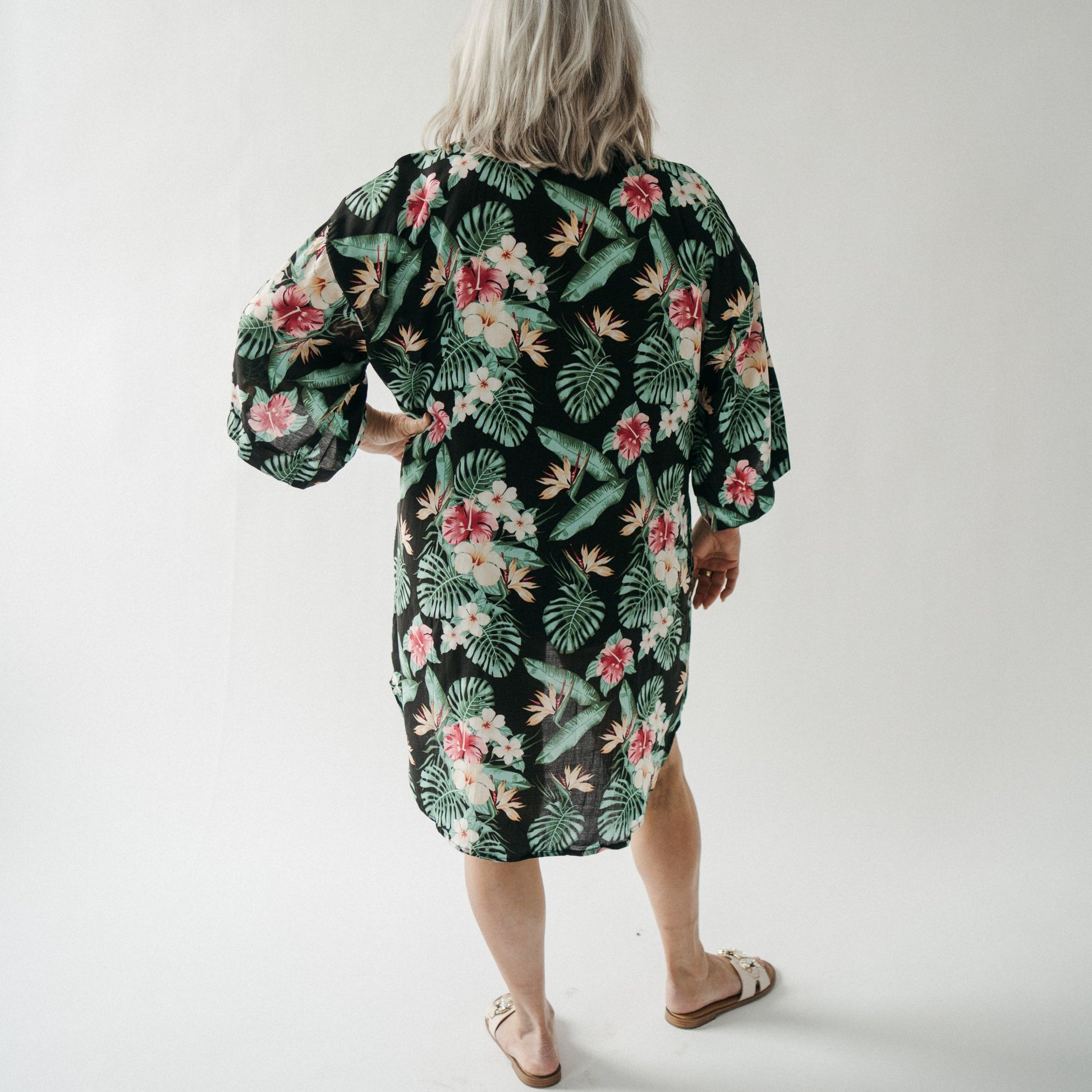 POKOLOKO Ubud Cover-Up #color_tropical-black