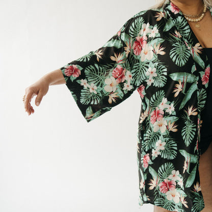 POKOLOKO Ubud Cover-Up #color_tropical-black