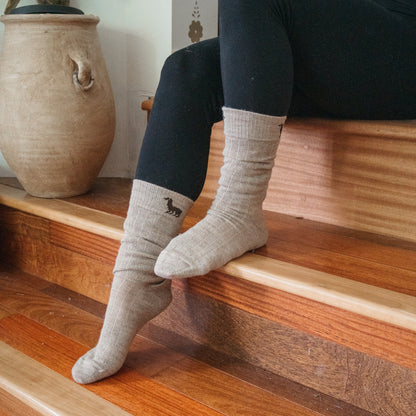 POKOLOKO Everyday Alpaca Socks #color_sand
