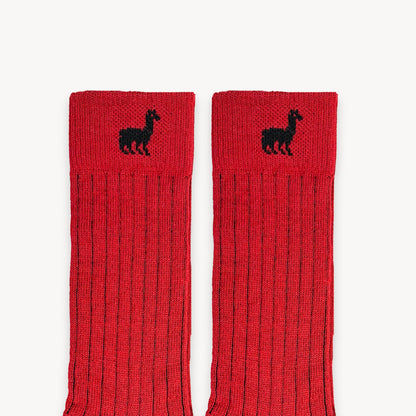 POKOLOKO Everyday Alpaca Socks #color_ruby