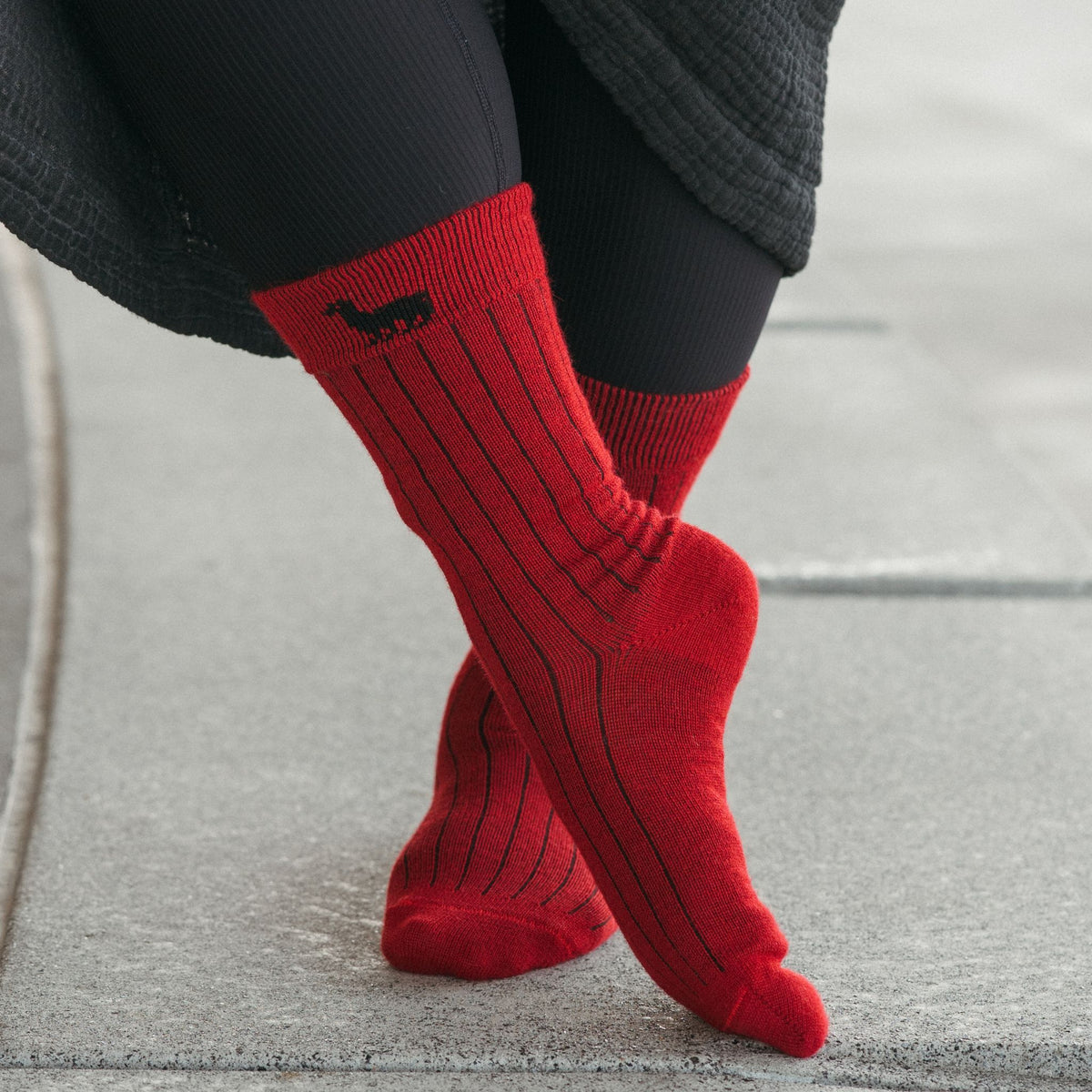 POKOLOKO Everyday Alpaca Socks #color_ruby