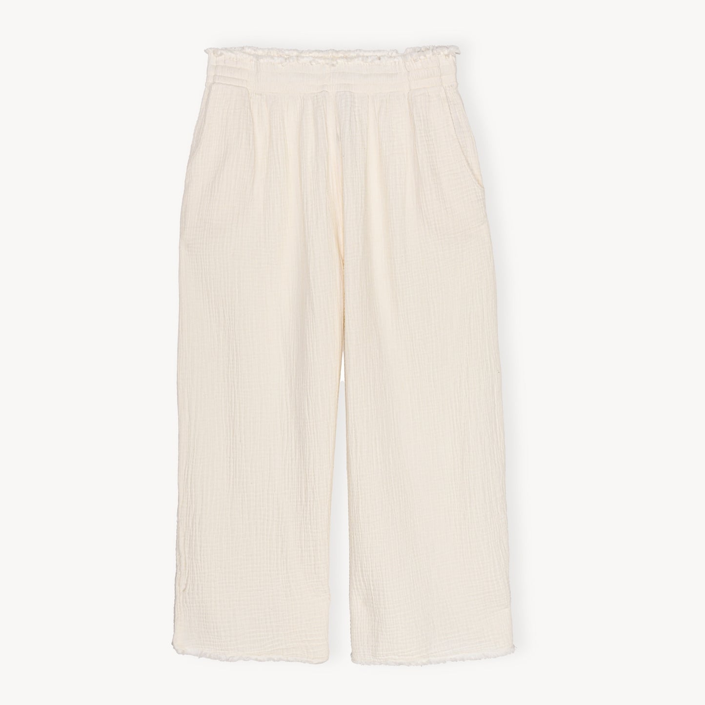 POKOLOKO Crinkle Drawstring Palazzo Pants Plus #color_crinkle-cream