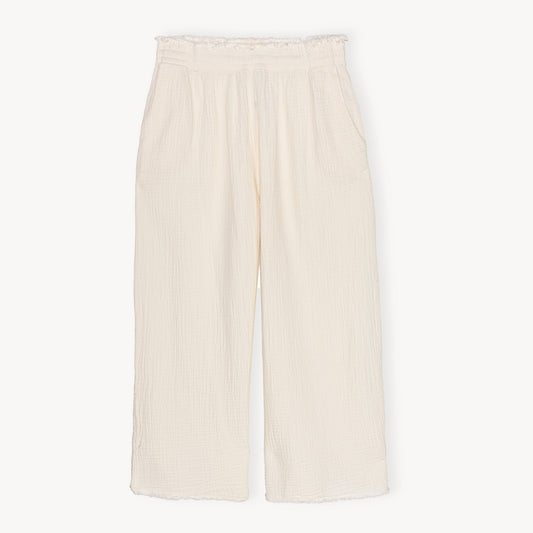 POKOLOKO Crinkle Drawstring Palazzo Pants Plus #color_crinkle-cream