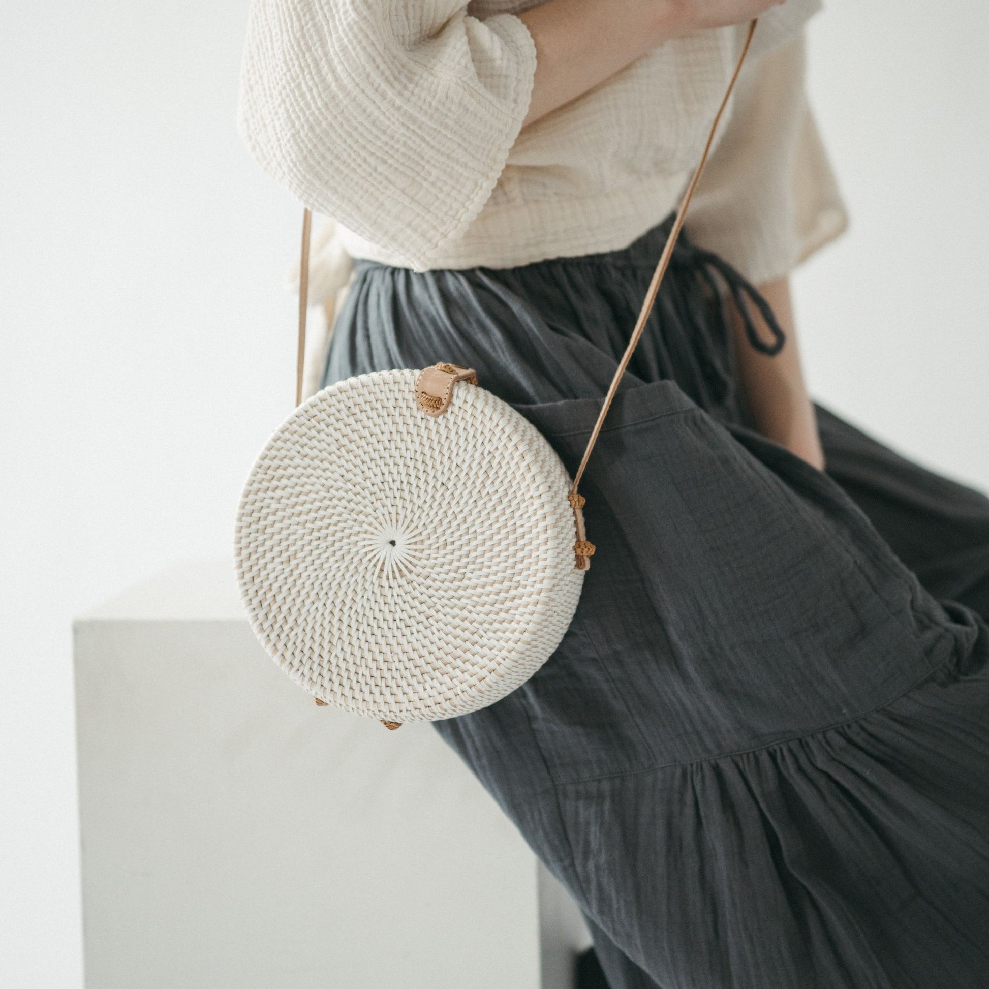 POKOLOKO Circle Bali Bag #color_bali-bag-white-cream