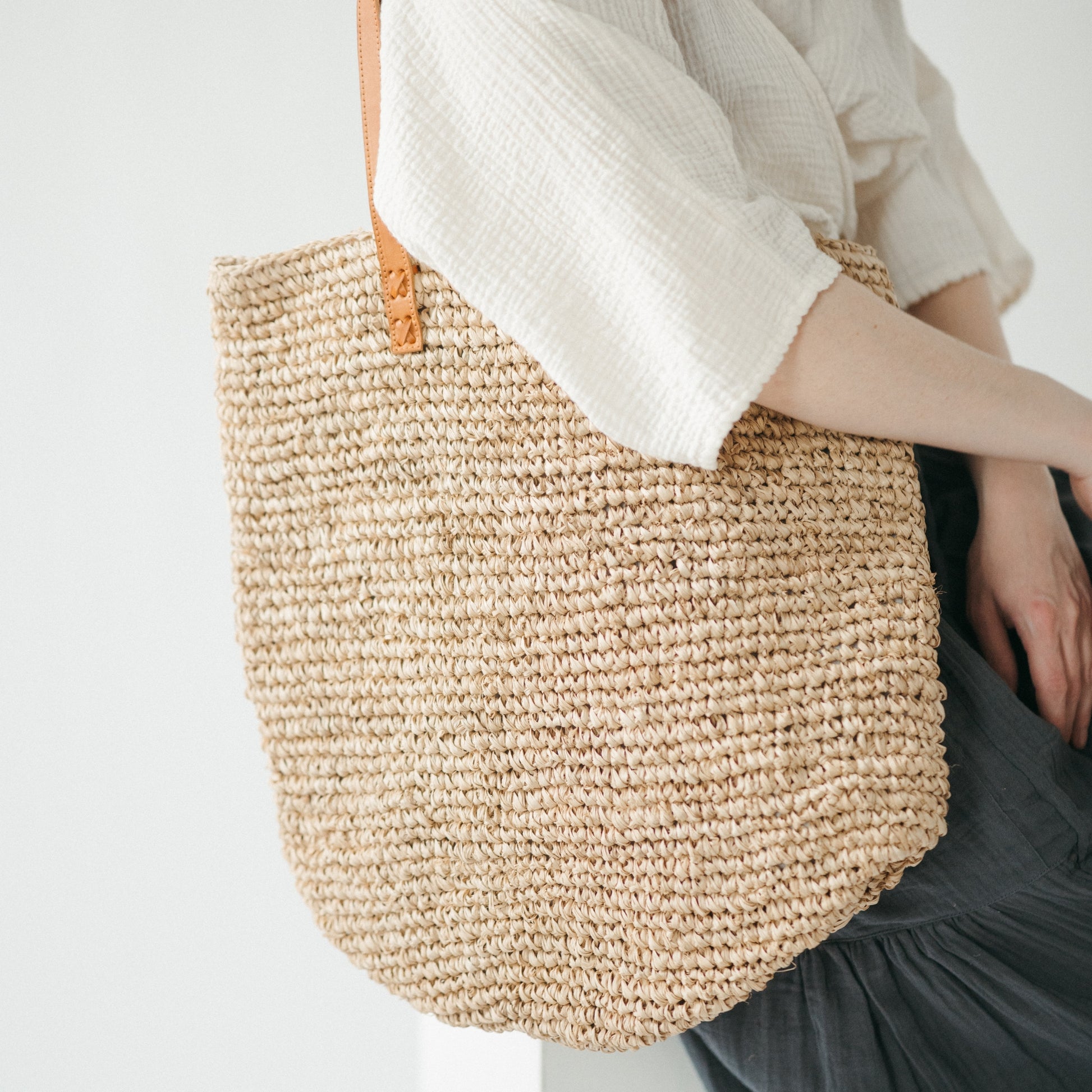 POKOLOKO Raffia Bag #color_natural