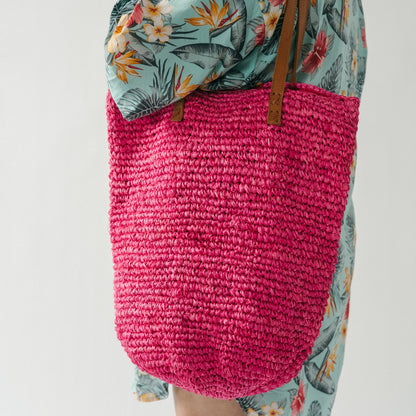 POKOLOKO Raffia Bag #color_pink