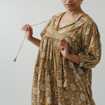 POKOLOKO Mira Midi Dress #color_gold-sona