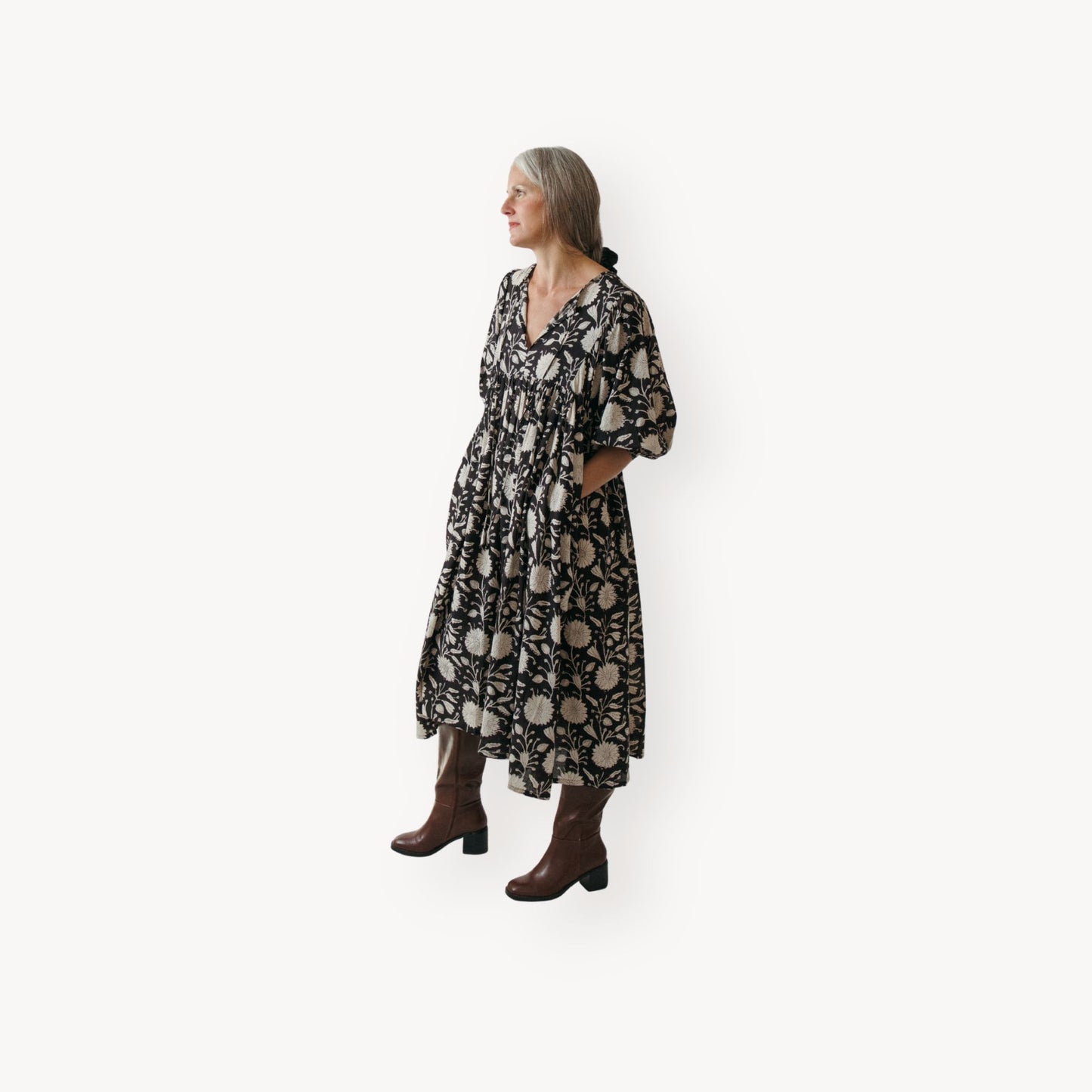 POKOLOKO Mira Midi Dress #color_night-flower