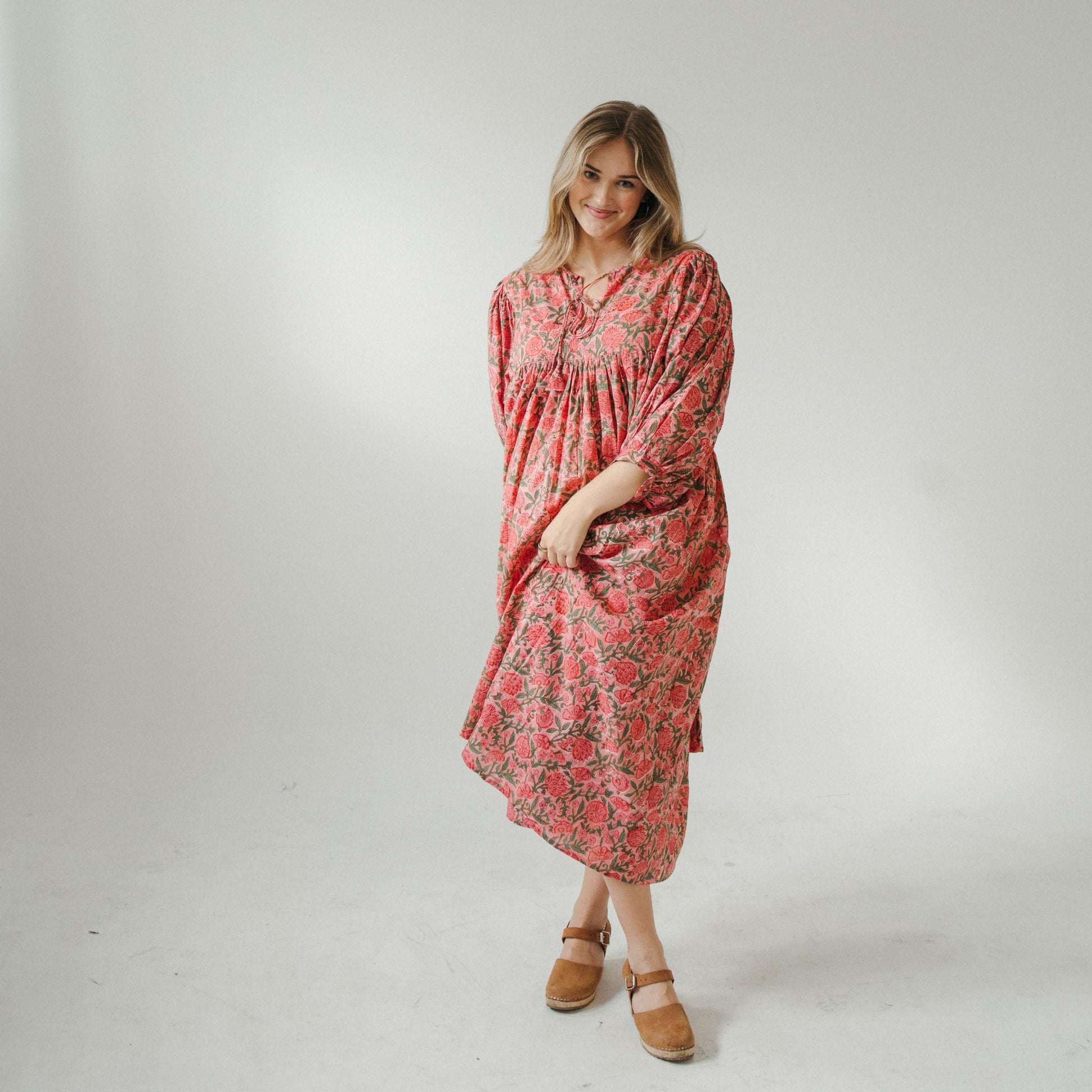 POKOLOKO Mira Midi Dress #color_gulabu-pink