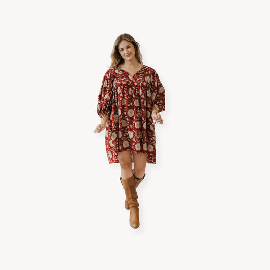 POKOLOKO Mira Mini Dress #color_anala-red