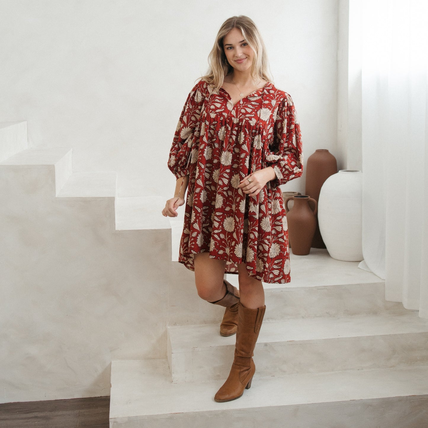 POKOLOKO Mira Mini Dress #color_anala-red