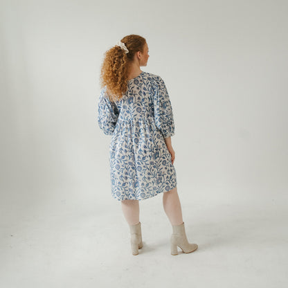 POKOLOKO Mira Mini Dress #color_neema-blue-white