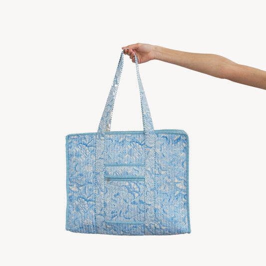 Blue Sky Block Print Tote