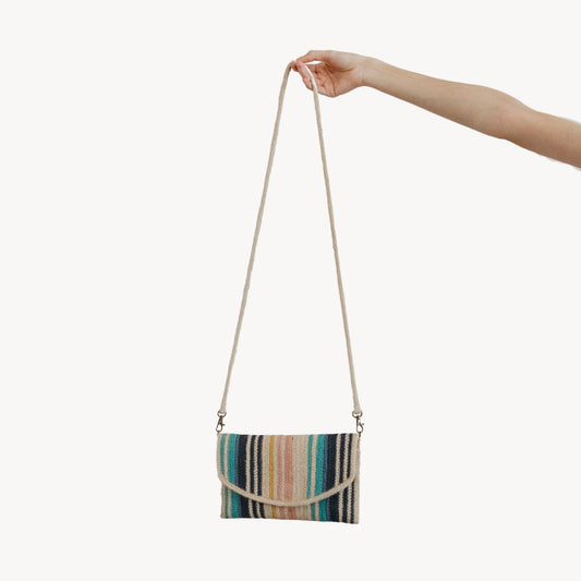 Multi Colour Crossbody Jute Bag