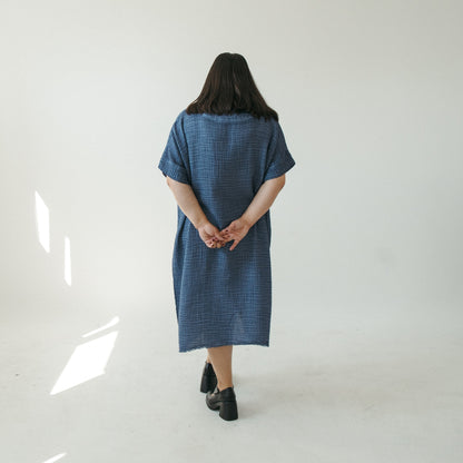 POKOLOKO Crinkle Balloon Dress #color_crinkle-denim