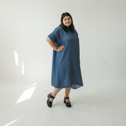 POKOLOKO Crinkle Balloon Dress #color_crinkle-denim