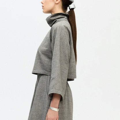 City Collection High Neck Blouse #color_grey