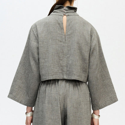 City Collection High Neck Blouse #color_grey