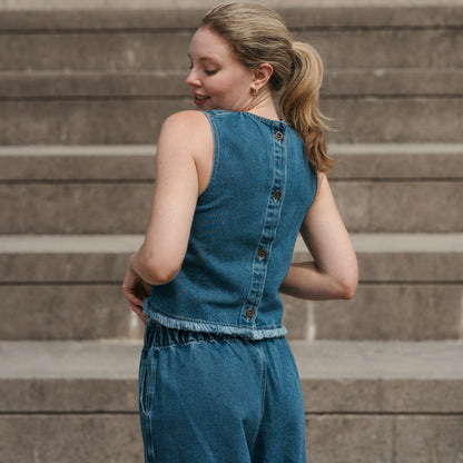 Denim Crop Blouse