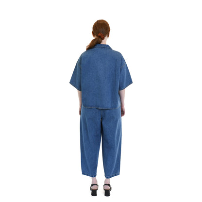 POKOLOKO Denim Barrel Pants #color_denim