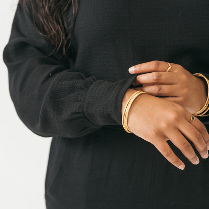Flat Black Crop Blouse