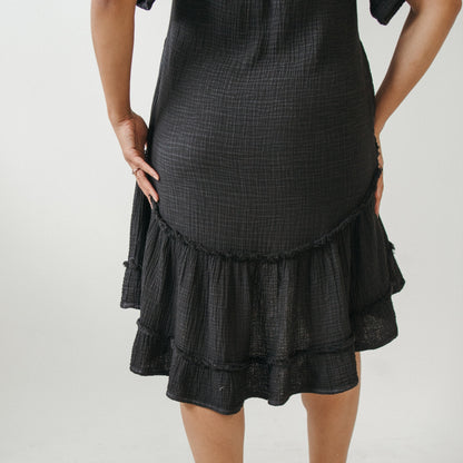 Crinkle Ruffled V Dress