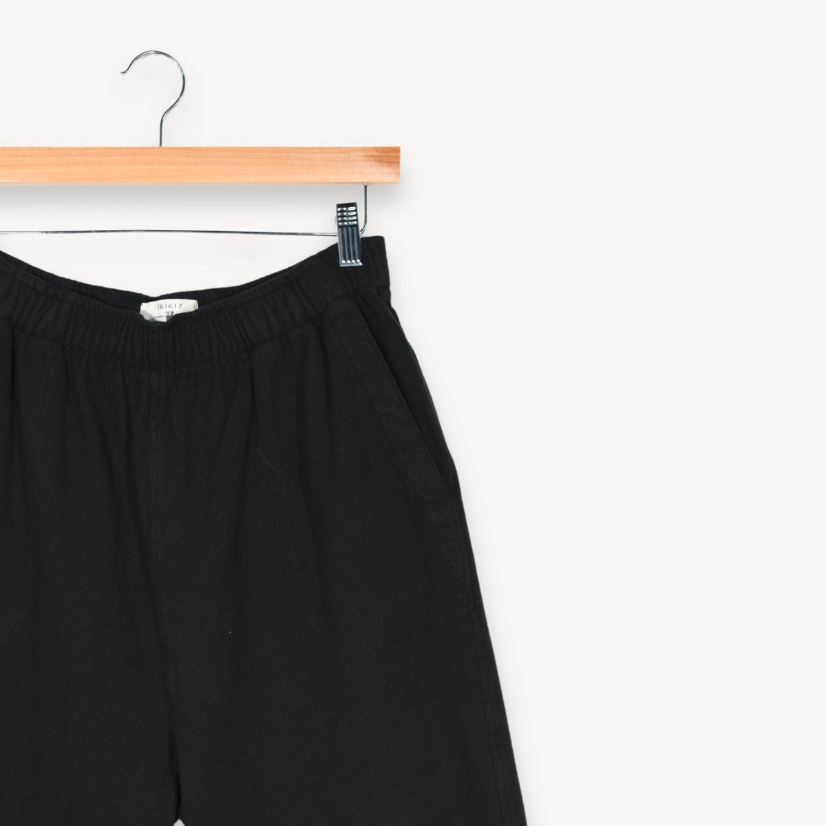 POKOLOKO Loft Cotton Crop Barrel Pants #color_loft-black