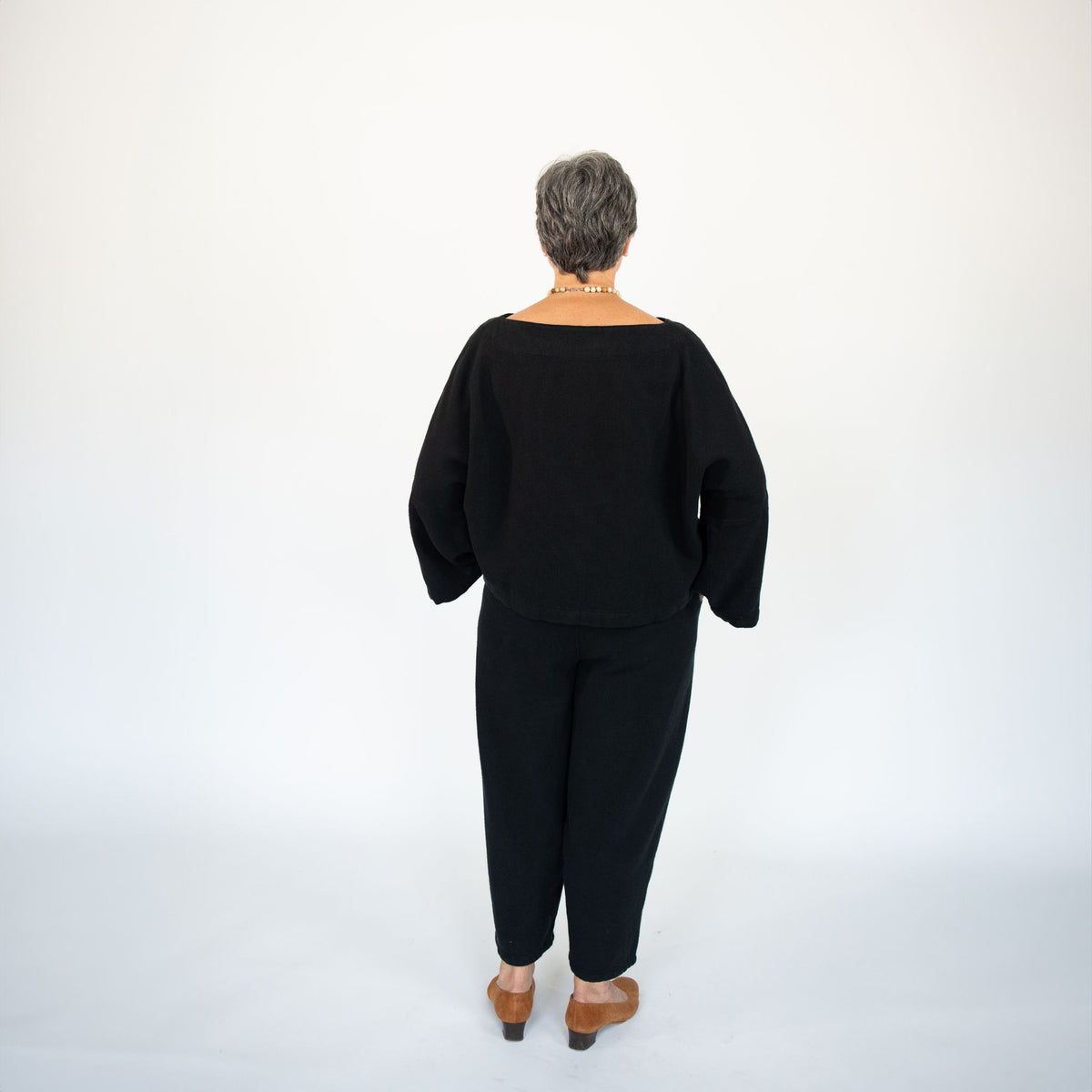 POKOLOKO Loft Cotton Crop Barrel Pants #color_loft-black
