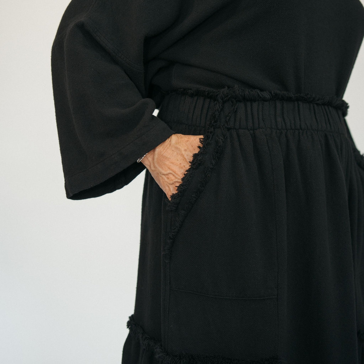 POKOLOKO Loft Cotton Maxi Skirt #color_loft-black