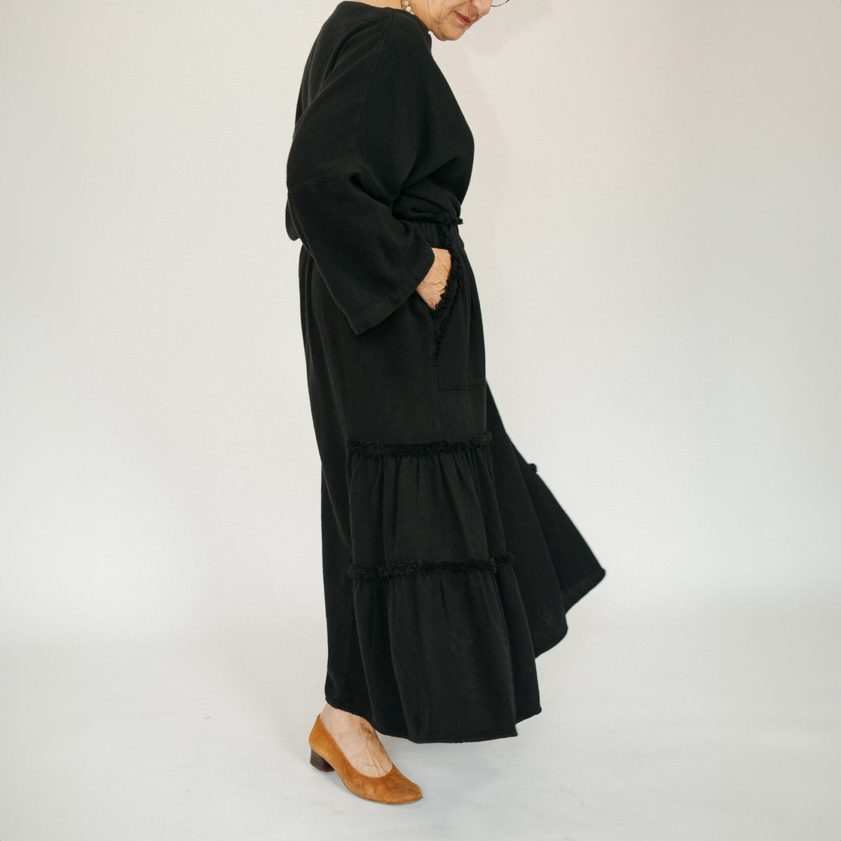 POKOLOKO Loft Cotton Maxi Skirt #color_loft-black