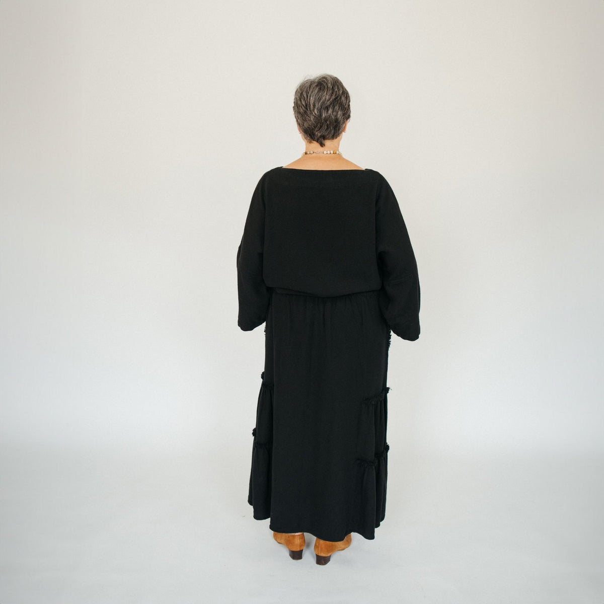 POKOLOKO Loft Cotton Maxi Skirt #color_loft-black