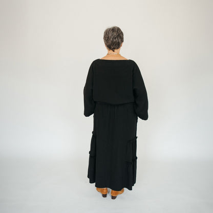 POKOLOKO Loft Cotton Maxi Skirt #color_loft-black