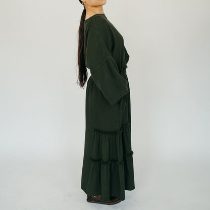 POKOLOKO Loft Cotton Maxi Skirt #color_loft-forest